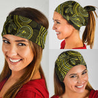Yellow Indigenous Dragonfly Australia Neck Gaiter Aboriginal Art - Aussie Hoodie