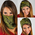 Yellow Indigenous Dragonfly Australia Neck Gaiter Aboriginal Art - Aussie Hoodie