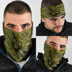 Yellow Indigenous Dragonfly Australia Neck Gaiter Aboriginal Art - Aussie Hoodie