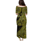 Yellow Indigenous Dragonfly Australia Puletasi Aboriginal Art - Aussie Hoodie