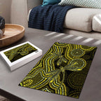 Yellow Indigenous Dragonfly Australia Puzzle Aboriginal Art - Aussie Hoodie