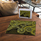 Yellow Indigenous Dragonfly Australia Puzzle Aboriginal Art - Aussie Hoodie