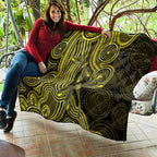 Yellow Indigenous Dragonfly Australia Quilt Aboriginal Art - Aussie Hoodie