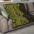 Yellow Indigenous Dragonfly Australia Quilt Aboriginal Art - Aussie Hoodie