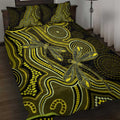 Yellow Indigenous Dragonfly Australia Quilt Bed Set Aboriginal Art - Aussie Hoodie