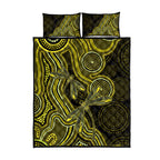 Yellow Indigenous Dragonfly Australia Quilt Bed Set Aboriginal Art - Aussie Hoodie