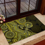 Yellow Indigenous Dragonfly Australia Rubber Doormat Aboriginal Art - Aussie Hoodie
