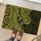 Yellow Indigenous Dragonfly Australia Rubber Doormat Aboriginal Art - Aussie Hoodie