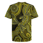 Yellow Indigenous Dragonfly Australia Rugby Jersey Aboriginal Art - Aussie Hoodie