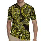 Yellow Indigenous Dragonfly Australia Rugby Jersey Aboriginal Art - Aussie Hoodie