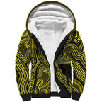Yellow Indigenous Dragonfly Australia Sherpa Hoodie Aboriginal Art - Aussie Hoodie