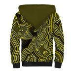 Yellow Indigenous Dragonfly Australia Sherpa Hoodie Aboriginal Art - Aussie Hoodie