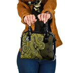 Yellow Indigenous Dragonfly Australia Shoulder Handbag Aboriginal Art - Aussie Hoodie