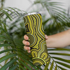 Yellow Indigenous Dragonfly Australia Skinny Tumbler Aboriginal Art - Aussie Hoodie