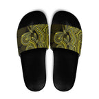 Yellow Indigenous Dragonfly Australia Slide Sandals Aboriginal Art - Aussie Hoodie