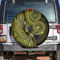Yellow Indigenous Dragonfly Australia Spare Tire Cover Aboriginal Art - Aussie Hoodie