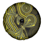 Yellow Indigenous Dragonfly Australia Spare Tire Cover Aboriginal Art - Aussie Hoodie