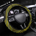 Yellow Indigenous Dragonfly Australia Steering Wheel Cover Aboriginal Art - Aussie Hoodie