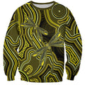 Yellow Indigenous Dragonfly Australia Sweatshirt Aboriginal Art - Aussie Hoodie