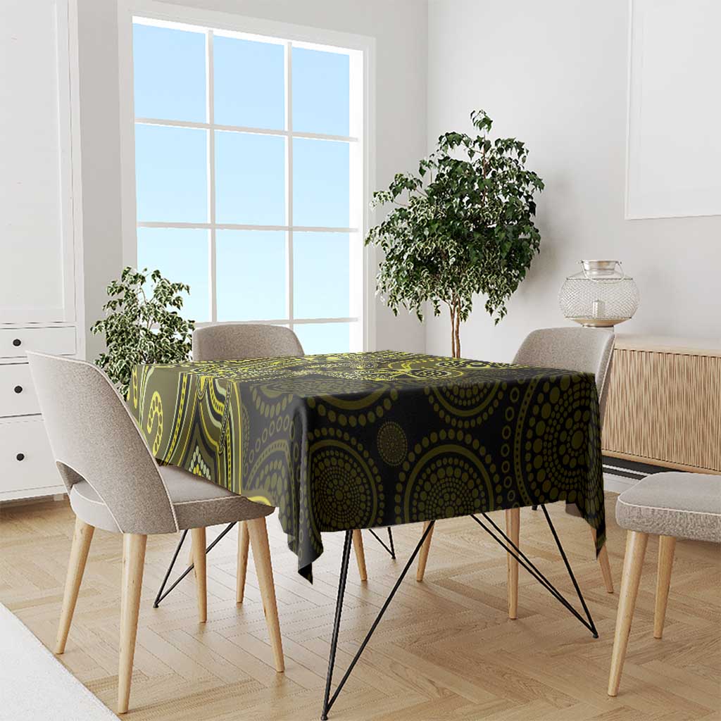 Yellow Indigenous Dragonfly Australia Tablecloth Aboriginal Art - Aussie Hoodie