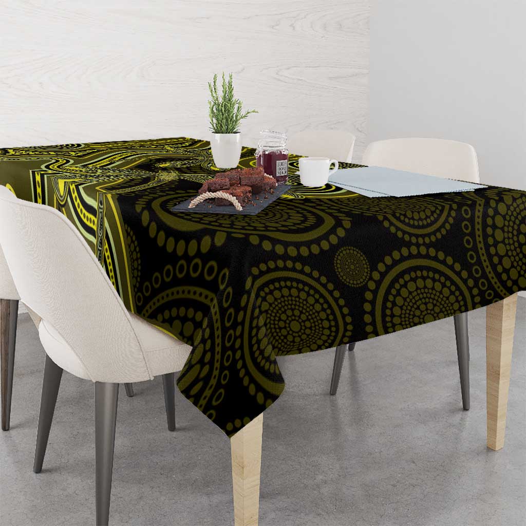Yellow Indigenous Dragonfly Australia Tablecloth Aboriginal Art - Aussie Hoodie