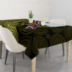 Yellow Indigenous Dragonfly Australia Tablecloth Aboriginal Art - Aussie Hoodie