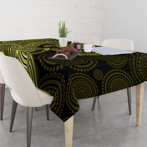 Yellow Indigenous Dragonfly Australia Tablecloth Aboriginal Art - Aussie Hoodie