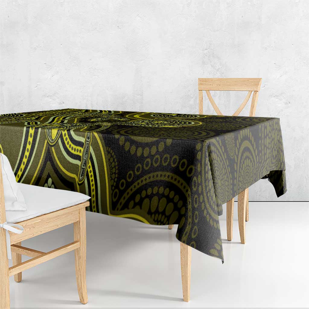 Yellow Indigenous Dragonfly Australia Tablecloth Aboriginal Art - Aussie Hoodie