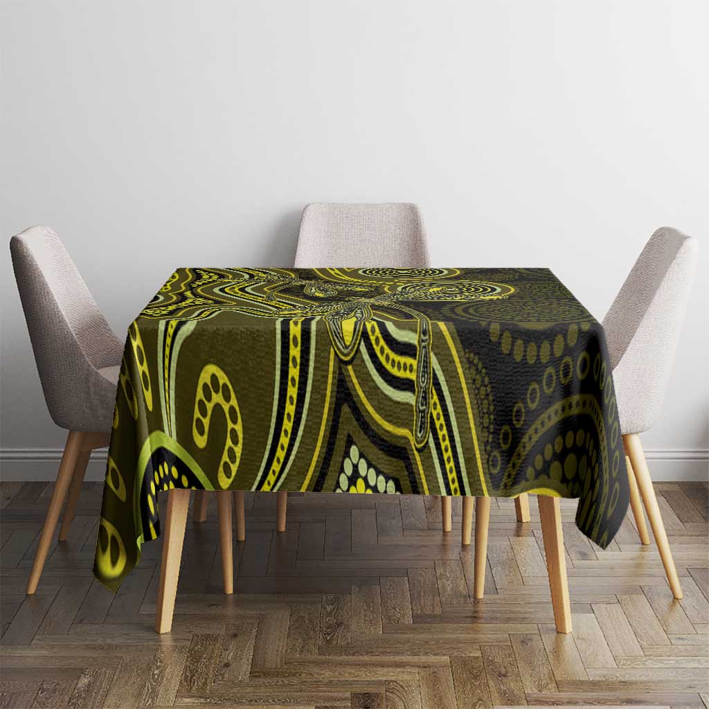 Yellow Indigenous Dragonfly Australia Tablecloth Aboriginal Art - Aussie Hoodie