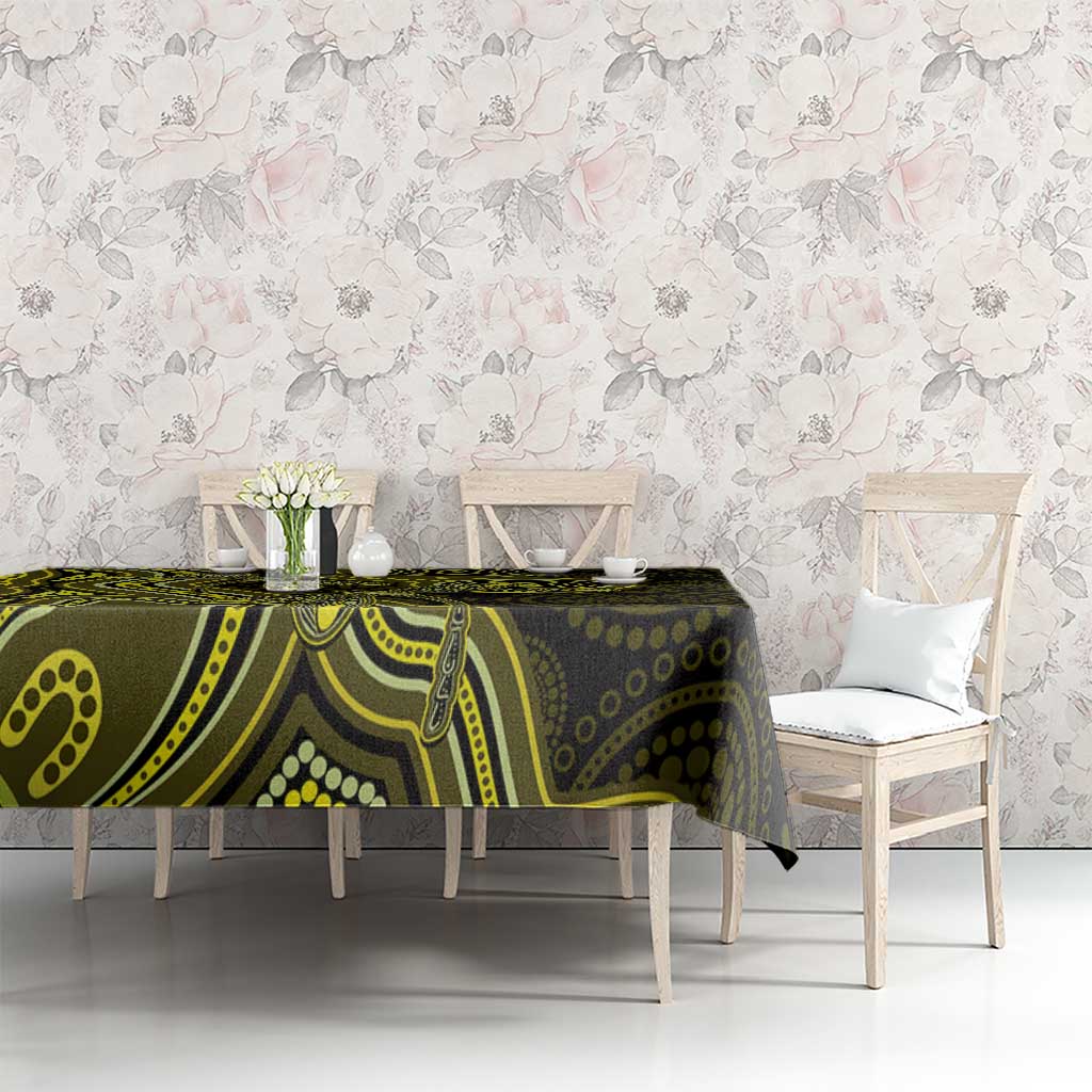 Yellow Indigenous Dragonfly Australia Tablecloth Aboriginal Art - Aussie Hoodie