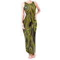 Yellow Indigenous Dragonfly Australia Tank Maxi Dress Aboriginal Art - Aussie Hoodie