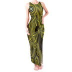 Yellow Indigenous Dragonfly Australia Tank Maxi Dress Aboriginal Art - Aussie Hoodie
