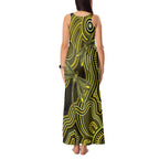 Yellow Indigenous Dragonfly Australia Tank Maxi Dress Aboriginal Art - Aussie Hoodie