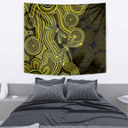Yellow Indigenous Dragonfly Australia Tapestry Aboriginal Art - Aussie Hoodie