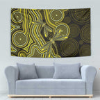 Yellow Indigenous Dragonfly Australia Tapestry Aboriginal Art - Aussie Hoodie