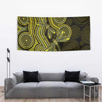 Yellow Indigenous Dragonfly Australia Tapestry Aboriginal Art - Aussie Hoodie
