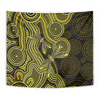 Yellow Indigenous Dragonfly Australia Tapestry Aboriginal Art - Aussie Hoodie