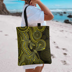 Yellow Indigenous Dragonfly Australia Tote Bag Aboriginal Art - Aussie Hoodie