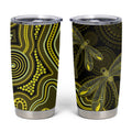 Yellow Indigenous Dragonfly Australia Tumbler Cup Aboriginal Art - Aussie Hoodie