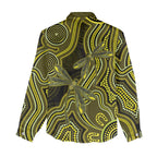 Yellow Indigenous Dragonfly Australia Women Casual Shirt Aboriginal Art - Aussie Hoodie