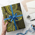 Yellow Indigenous Dragonfly Australia Wrapping Paper Aboriginal Art - Aussie Hoodie