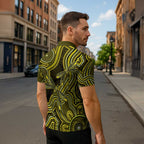 Yellow Indigenous Dragonfly Australia Zipper Polo Shirt Aboriginal Art - Aussie Hoodie