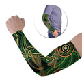 Green Indigenous Dragonfly Australia Arm Sleeves Aboriginal Art - Aussie Hoodie