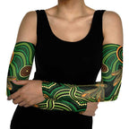 Green Indigenous Dragonfly Australia Arm Sleeves Aboriginal Art - Aussie Hoodie