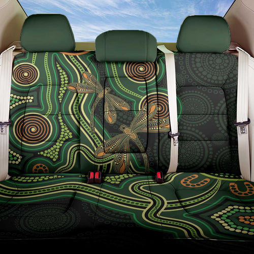 Green Indigenous Dragonfly Australia Back Car Seat Cover Aboriginal Art - Aussie Hoodie