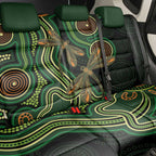 Green Indigenous Dragonfly Australia Back Car Seat Cover Aboriginal Art - Aussie Hoodie