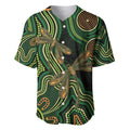 Green Indigenous Dragonfly Australia Baseball Jersey Aboriginal Art - Aussie Hoodie