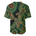 Green Indigenous Dragonfly Australia Baseball Jersey Aboriginal Art - Aussie Hoodie