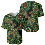 Green Indigenous Dragonfly Australia Baseball Jersey Aboriginal Art - Aussie Hoodie