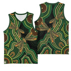 Green Indigenous Dragonfly Australia Basketball Jersey Aboriginal Art - Aussie Hoodie